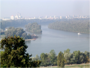 Confluence of the Danube and the Sava in Belgrade