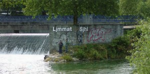 The Platzspitz in Zurich, where the rivers Sihl and Limmat meet, was one of Joyce's favourite places when he was in Zurich (1915-1919)  He of course used the river names along with hundreds of other rivers in Finnegans Wake.  "Yssel that the limmat?"