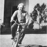 Albert Einstein on his bike