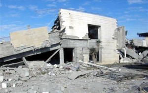 Remains of American International School in Gaza