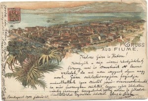 Fiume, postcard written in Hungarian 