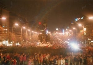 on the night of November 24th 1989, a photo I took in Prague in Wenceslas Square