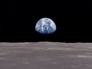 The earth on Christmas Eve 1968 from the Apollo 8 spacecraft 